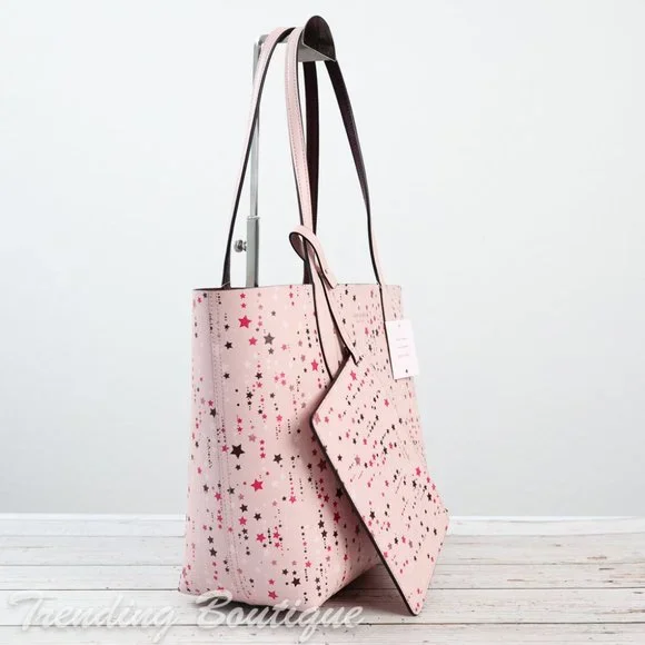 NWT Kate Spade Twinkle Printed Small Reversible Tote Shoulder Bag in Pink Multi - Picture 5 of 10